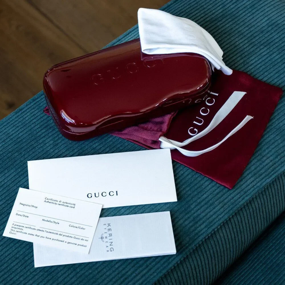 Gucci Women Sunglasses Burgundy Red Oval GG1829SK 003 NEW AUTHENTIC - Picture 9 of 11